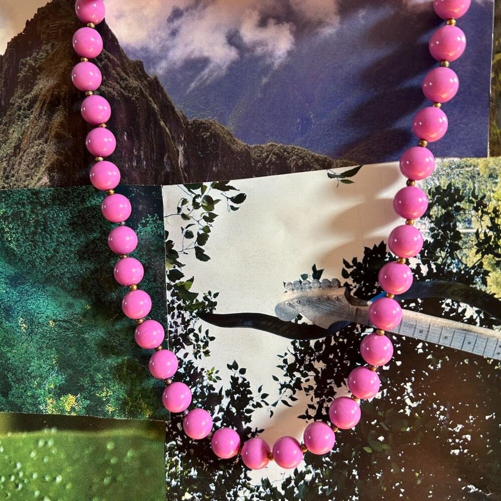 Purple Simple Beaded Necklace